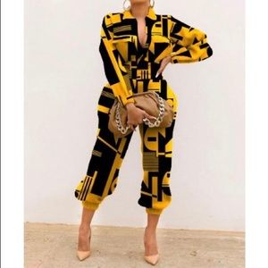 Brand new abstract print jumpsuit